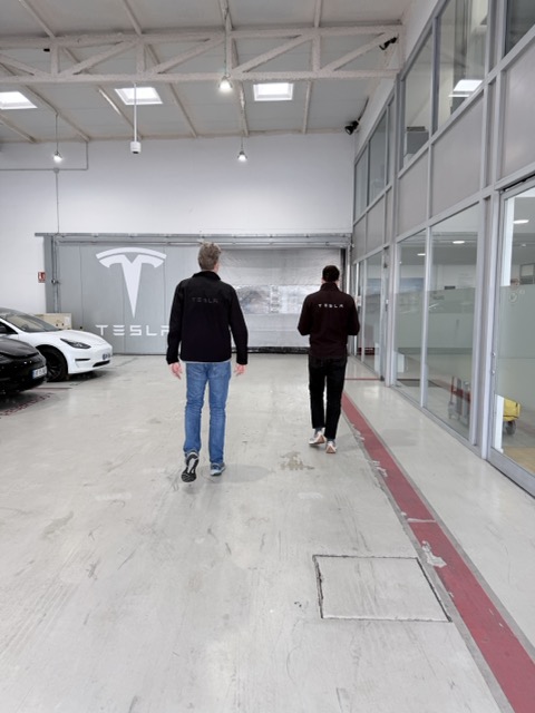 Heading to the Model 3 for our hands-off test drive.